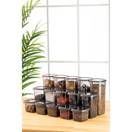Hermia Set de 15 cajas de almacenaje, Antracita
